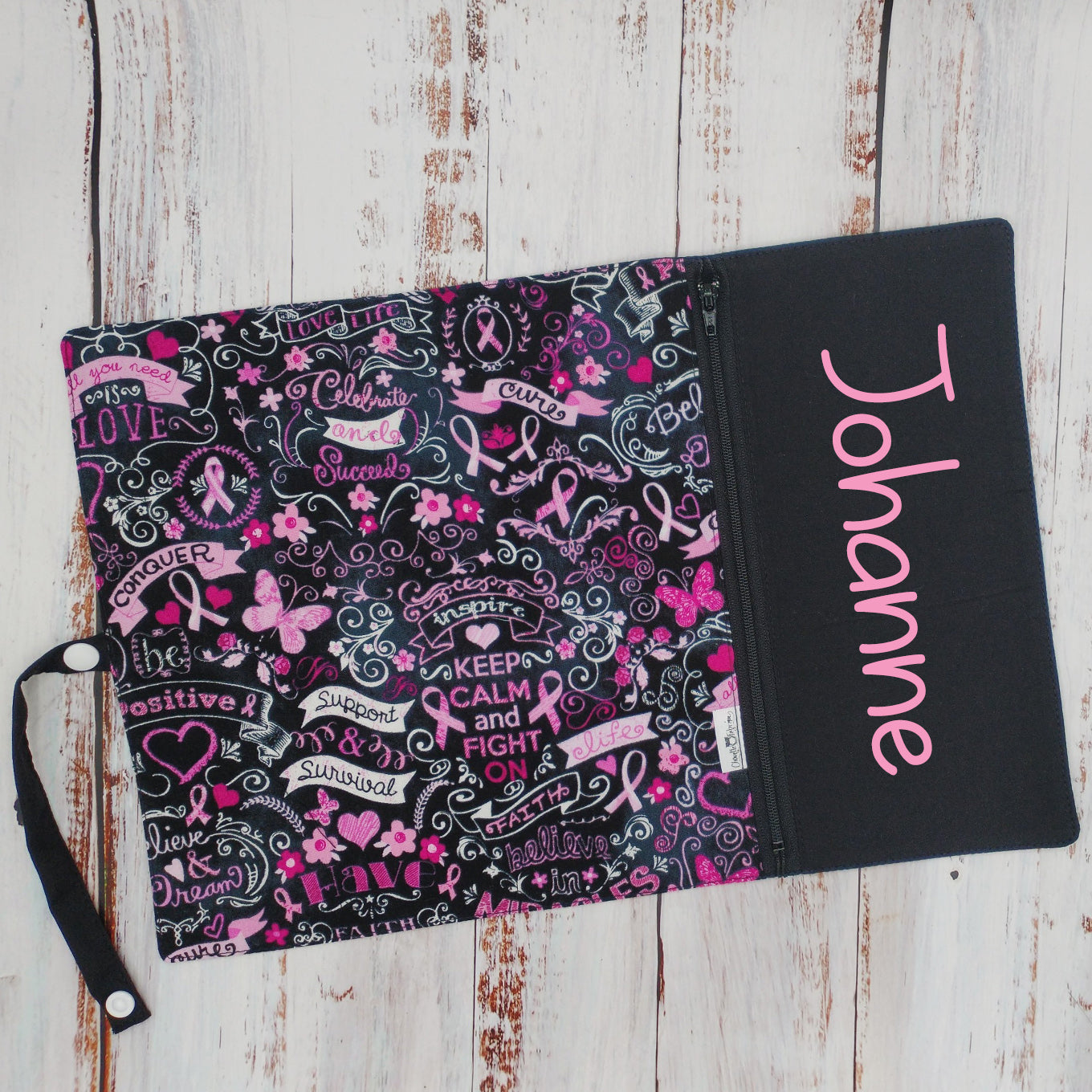 Napperon personnalise (Couleur d'impression au choix) - Keep calm and fight on - Pochette noire