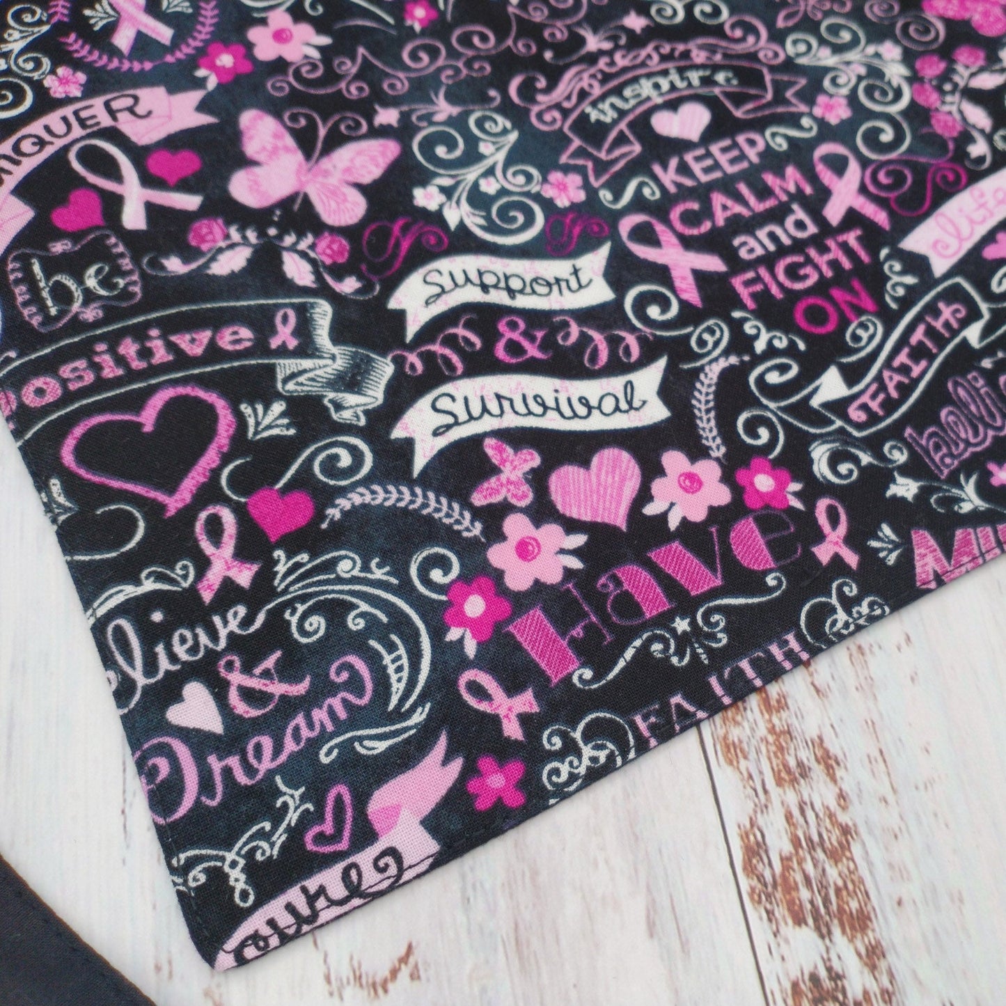 Napperon personnalise (Couleur d'impression au choix) - Keep calm and fight on - Pochette noire