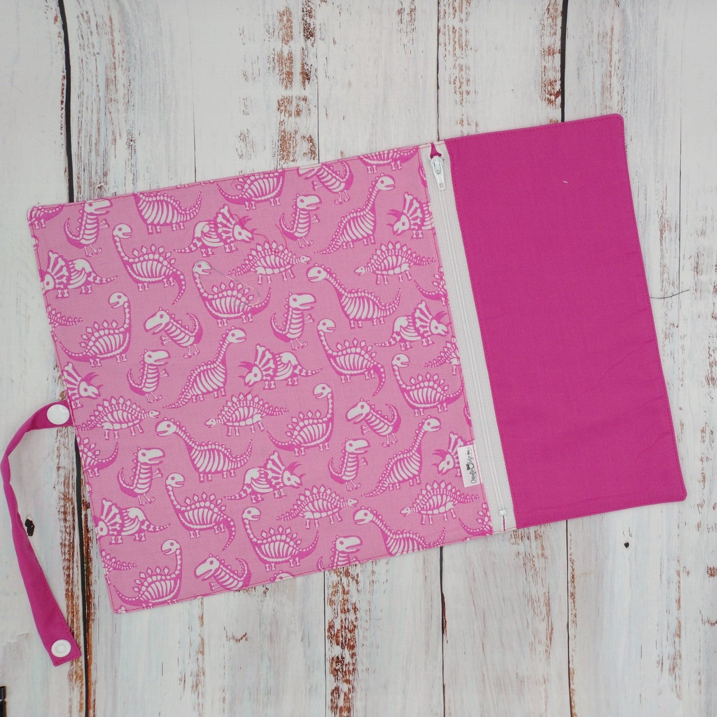 Napperon personnalisé (Couleur d'impression au choix) - Fossiles Roses - Pochette Fuschia