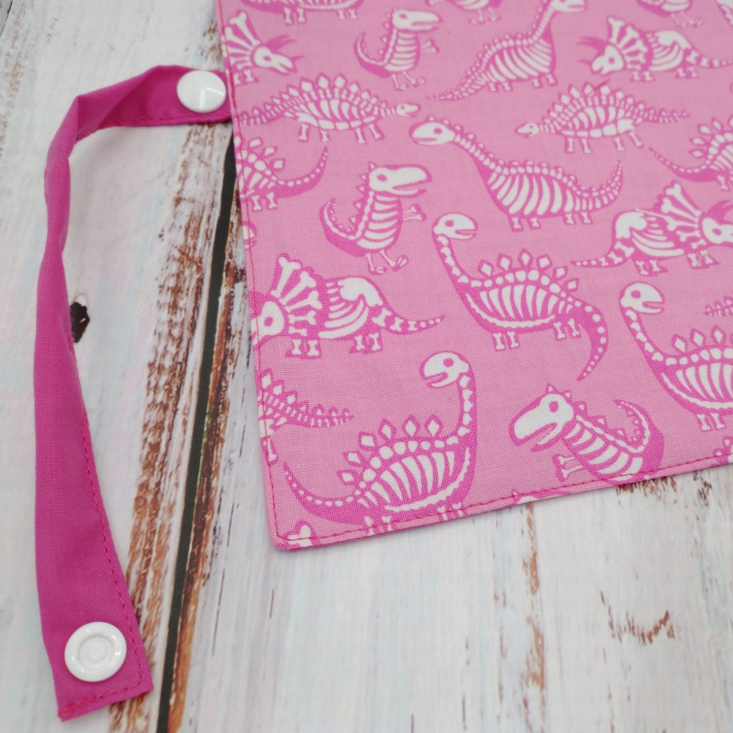 Napperon personnalisé (Couleur d'impression au choix) - Fossiles Roses - Pochette Fuschia