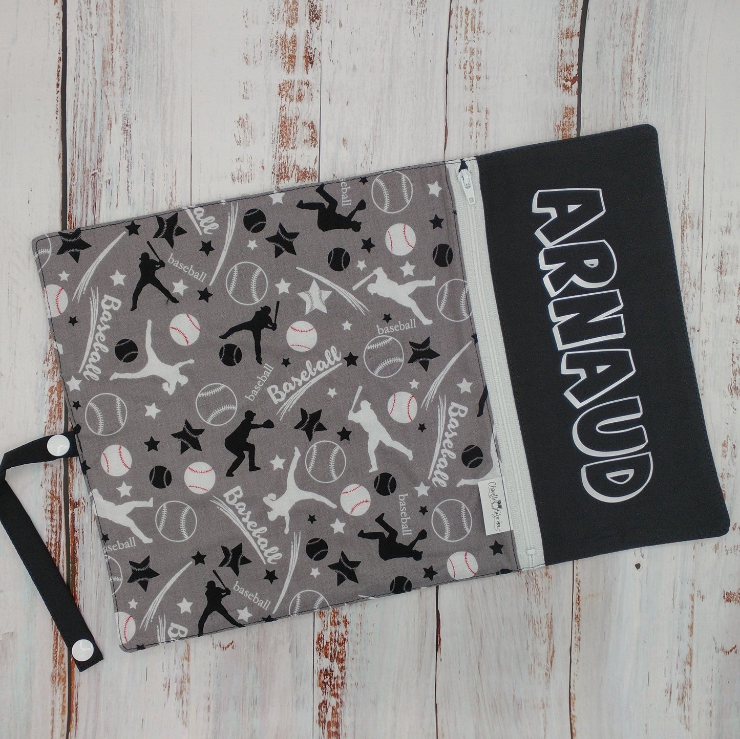 Napperon personnalise (Couleur d'impression au choix) - Baseball - Pochette noire