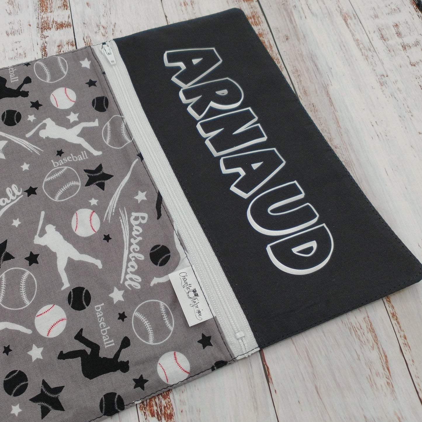Napperon personnalise (Couleur d'impression au choix) - Baseball - Pochette noire