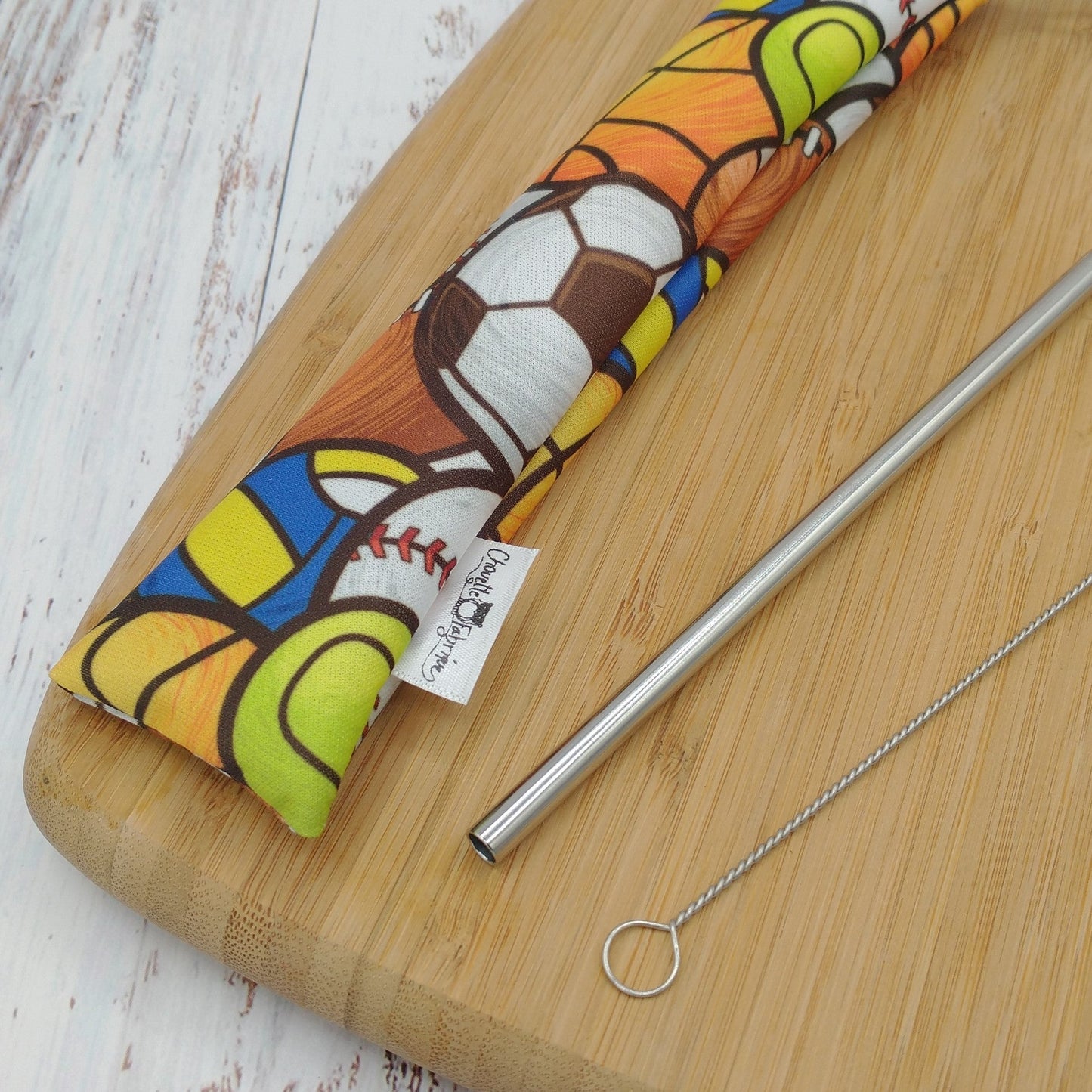 Ensemble "Paille, brosse et pochette de rangement" - Réutilisable, lavable et imperméable - Balles et ballons - Sports