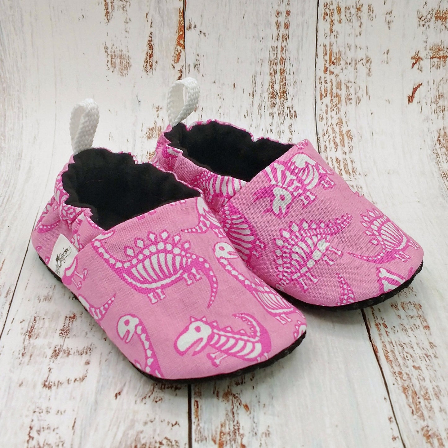 Pantoufles - Bébés - Dinosaures Roses