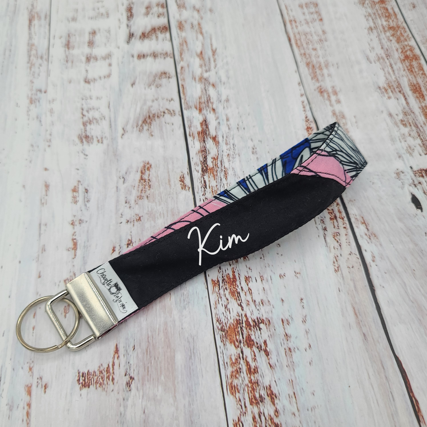 Porte-clé - PERSONNALISÉ - Dragonne - Poignet - Fleurs Aquarelle