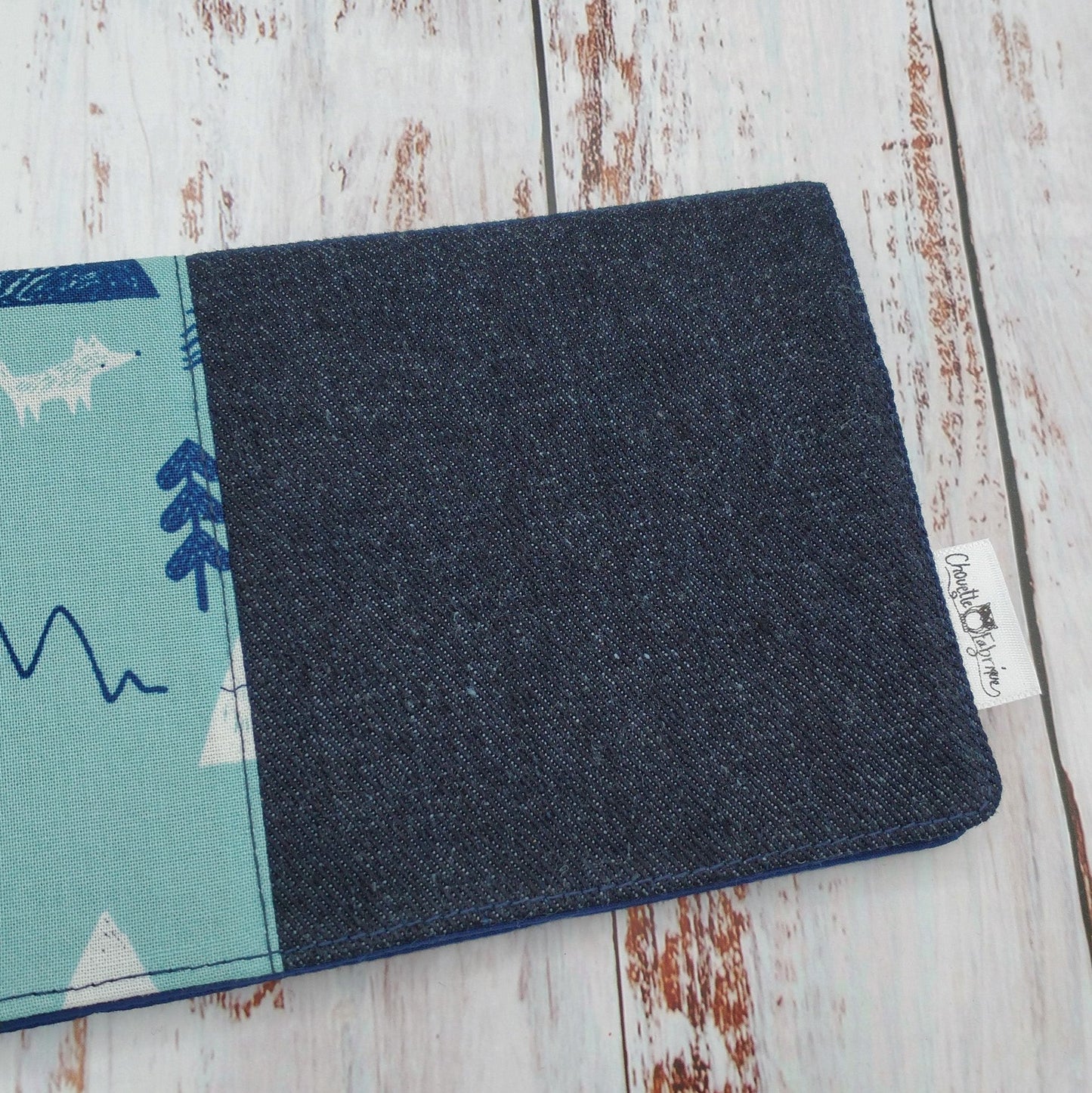 Protège-carnet de santé - Vaccination - Personnalisé - Montagnes - Boho - Marine et bleu ciel