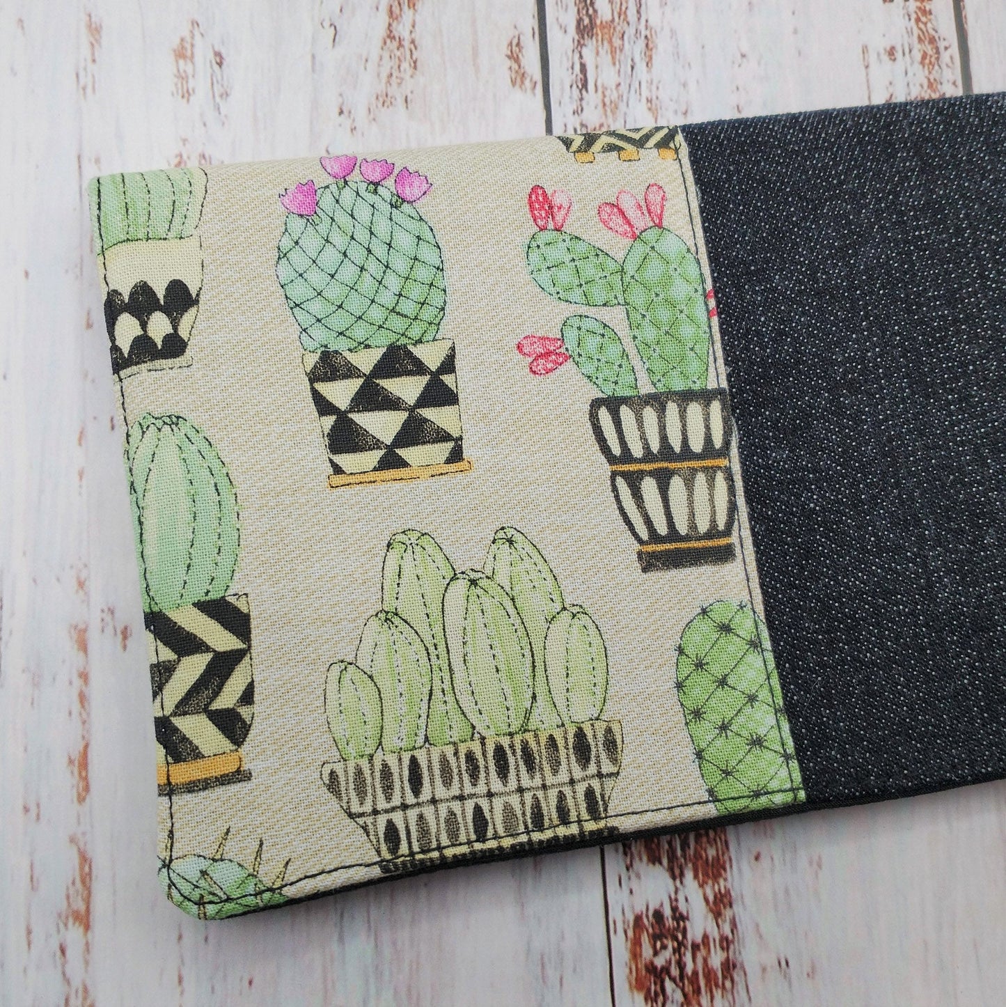 Protège-carnet de santé - Vaccination - Personnalisé - Fleurs - Cactus en pots