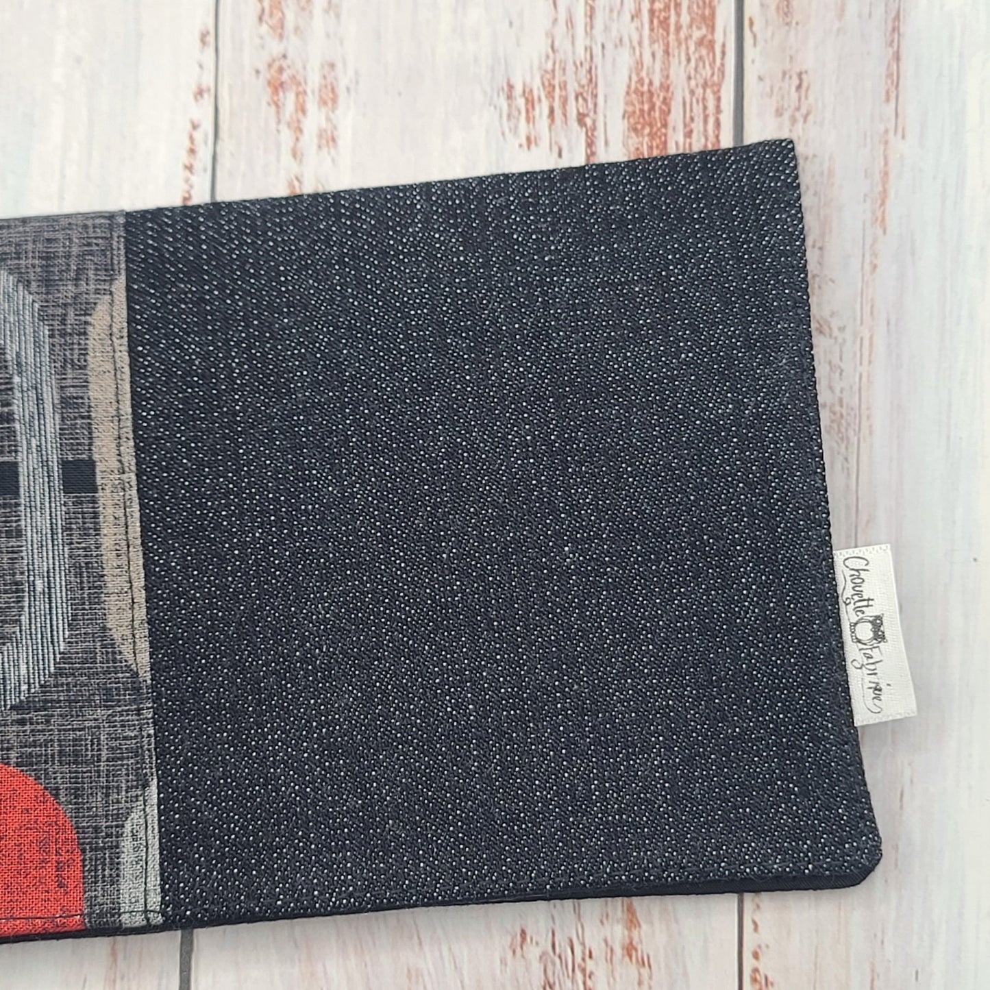 Protège-carnet de santé - Vaccination - Personnalisé - Géométrique - Noir, Gris et Rouge