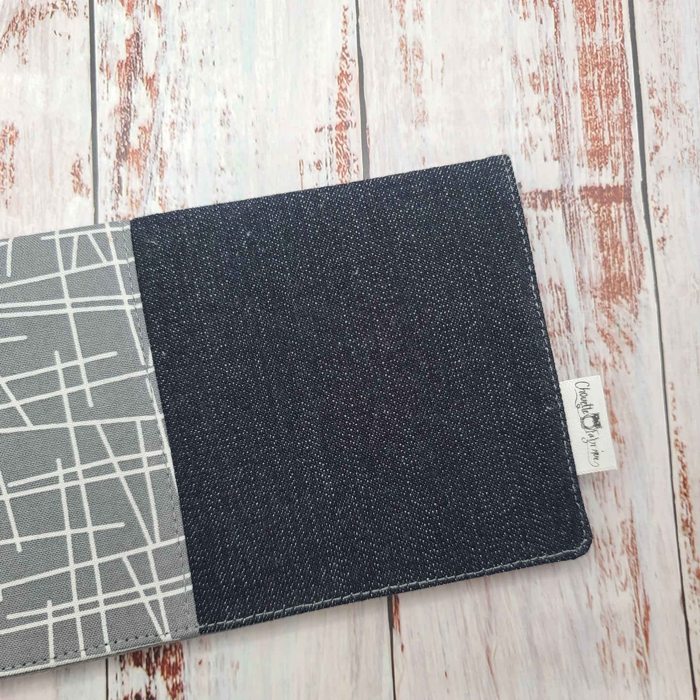 Protège-carnet de santé - Vaccination - Personnalisé - Géométrique - Sticks Gris/Blanc