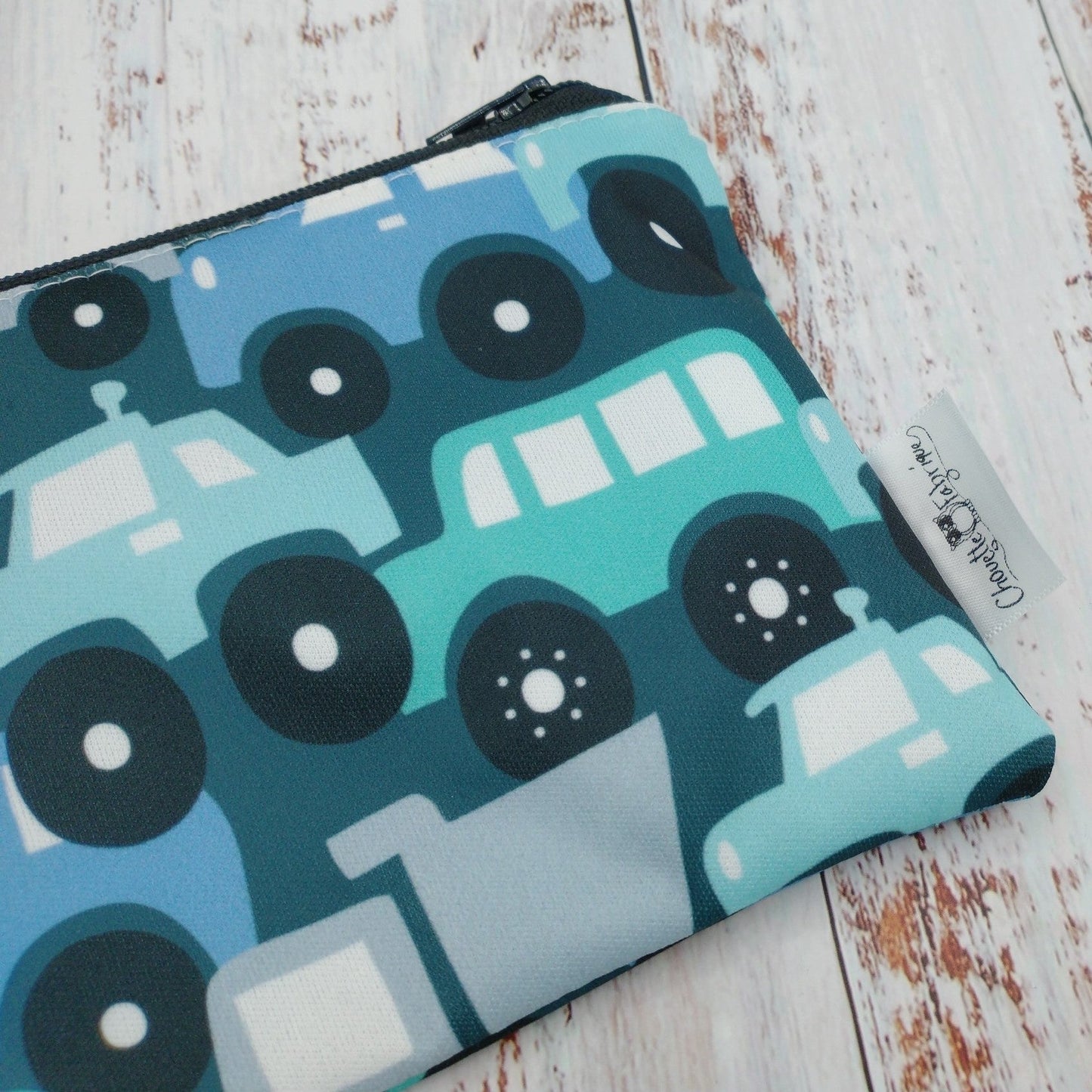 Sac réutilisable pour collation ou sandwich – Camions turquoise et marine