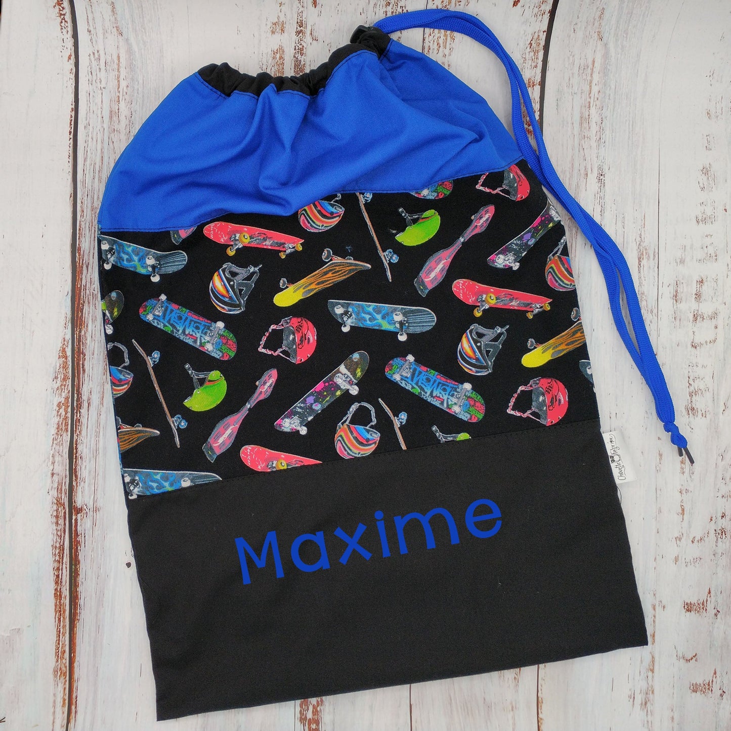 Sac de sport ou à souliers - Personnalisé - Planches à roulettes - Skate - Royal