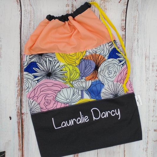 Sac de sport ou à souliers - Personnalisé - Fleurs Blooms Aquarelle