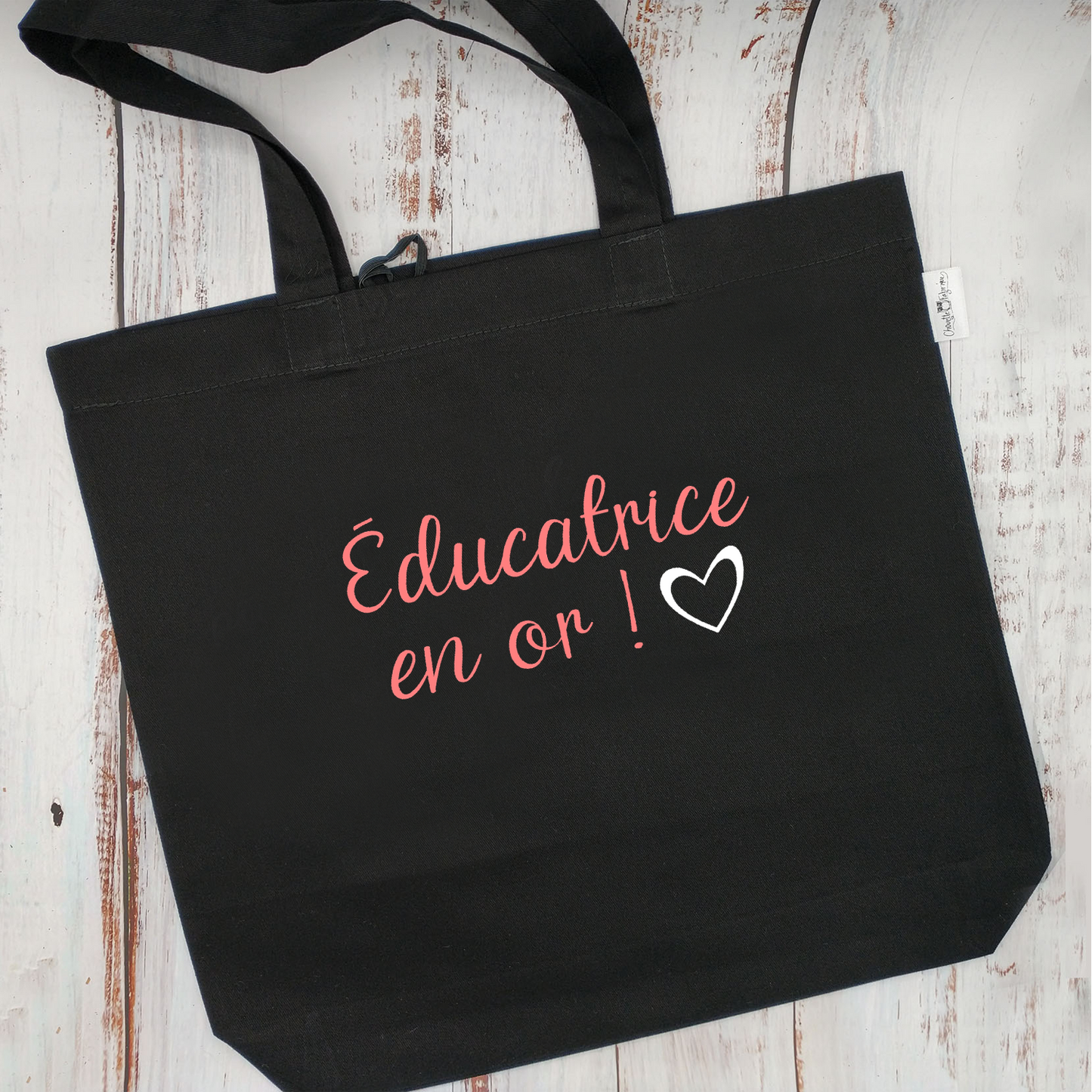 (CHOIX COULEURS) Sac d'épicerie / Sac fourre-tout réutilisable et lavable - ÉDUCATEUR ou ÉDUCATRICE EN OR ! - (Qui se roule pour le rangement)