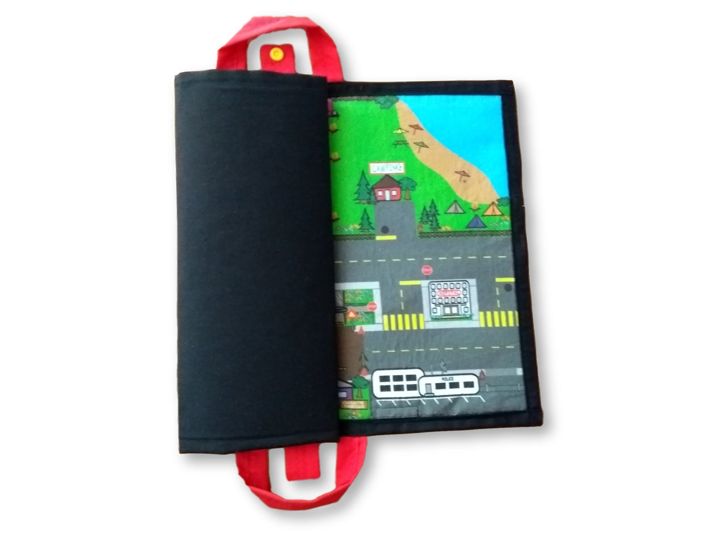 DISPONIBLE BIENTÔT ! Tapis de jeux pour petites voitures - Se transforme en valise de transport