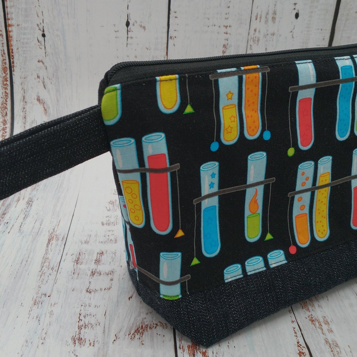 Trousse de voyage - Sac à cosmétiques/maquillage - Étui à crayons - Sciences/Éprouvettes
