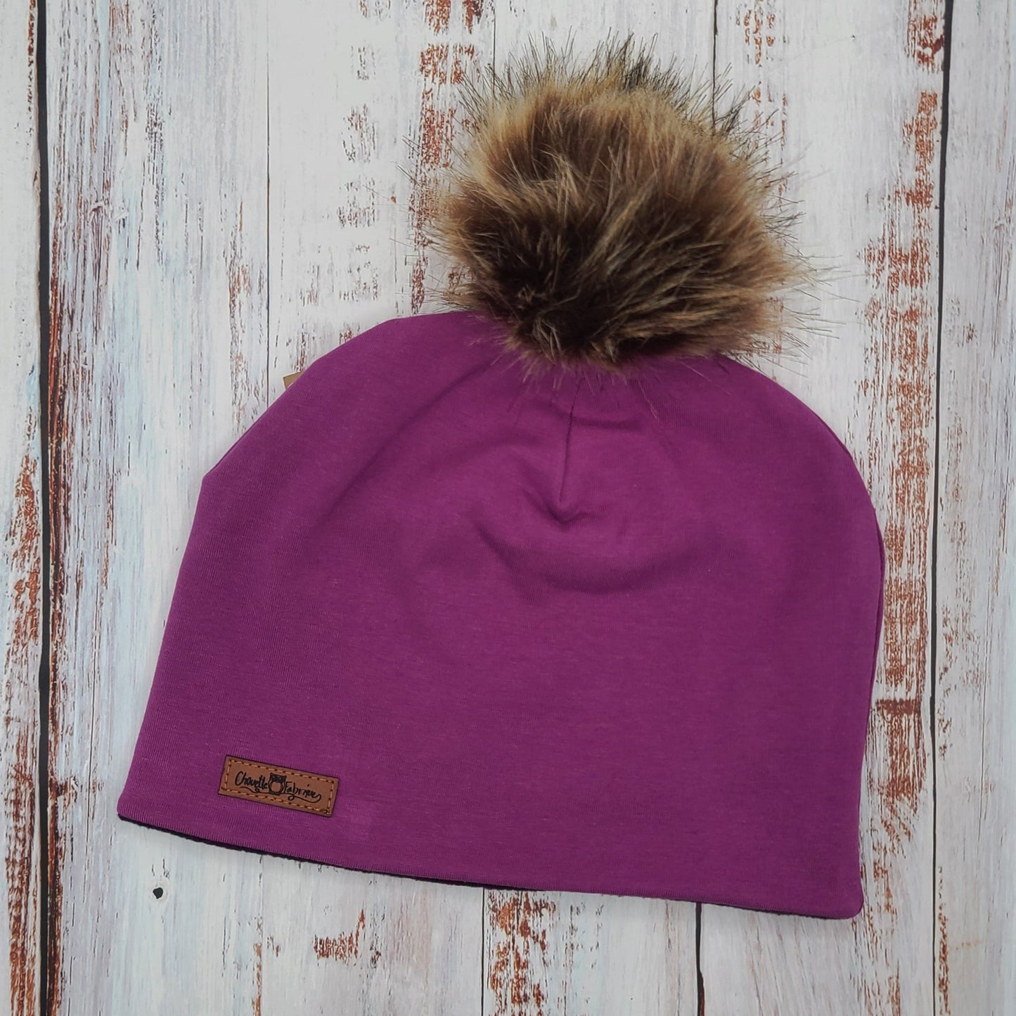 ENFANT - Tuque Hiver (POLAR) Pompon amovible - Magenta
