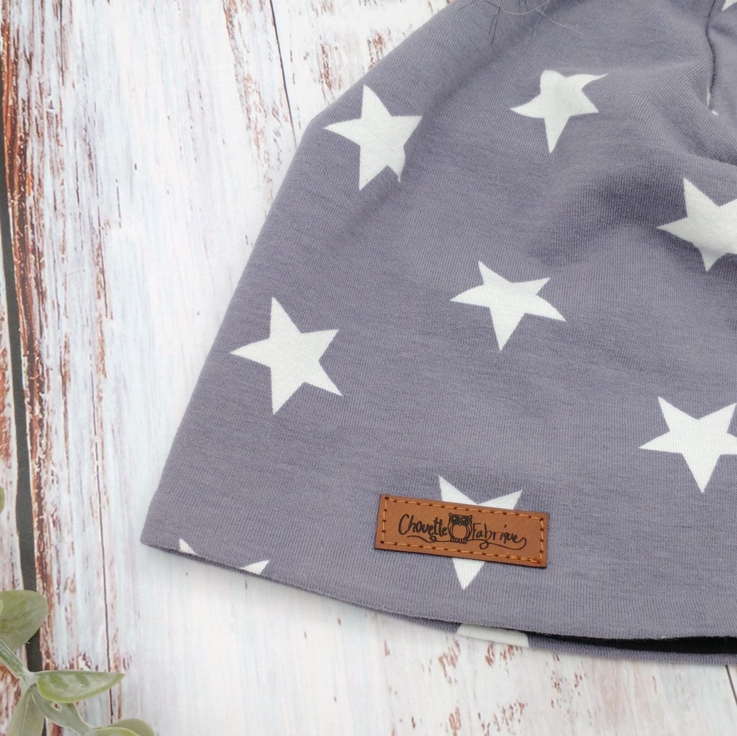 ENFANT - Tuque Printemps/Automne (JERSEY) Pompon amovible - Étoiles