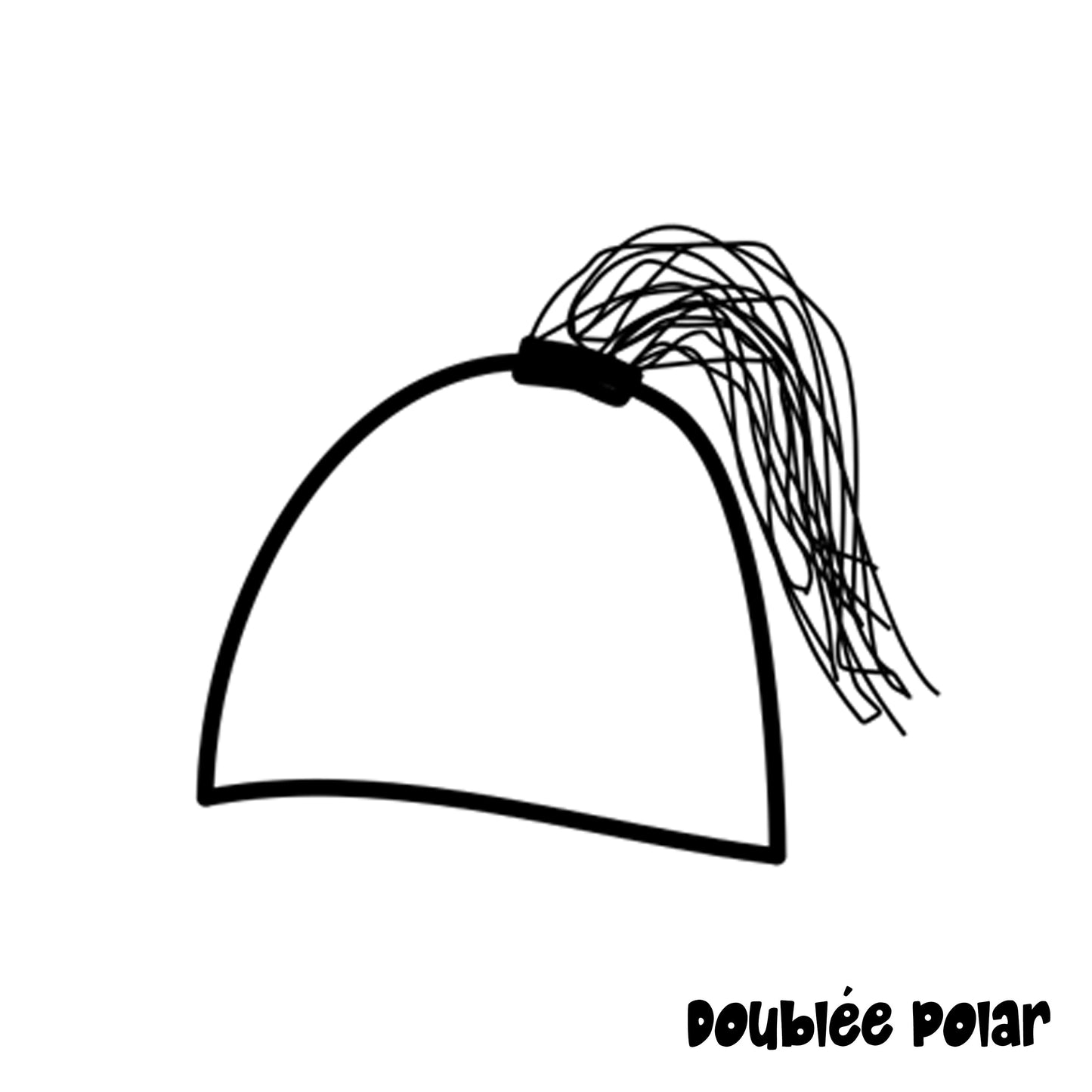 ADULTE - Tuque Hiver (POLAR) avec trou pour couette de cheveux - Tissus au choix