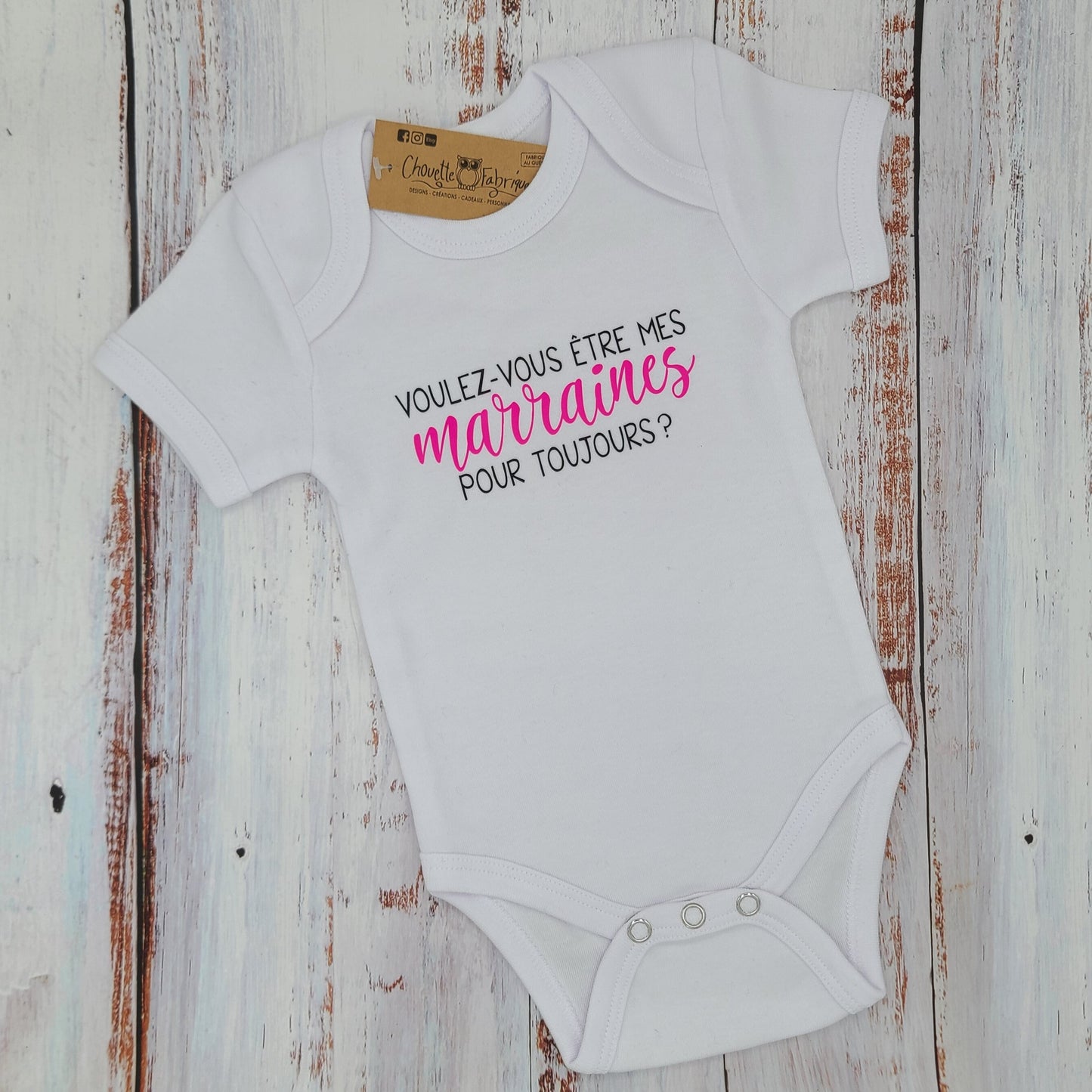 Cache-couche pour bébé - Annonce Parrain/Marraine - Voulez-vous être mes marraines pour toujours ?