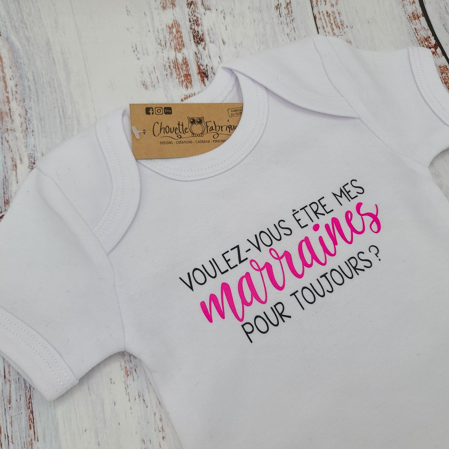 Cache-couche pour bébé - Annonce Parrain/Marraine - Voulez-vous être mes marraines pour toujours ?