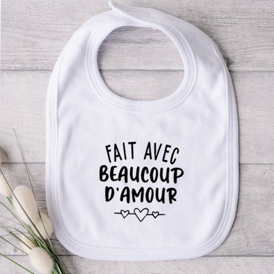Bavoir pour bébé - Fait avec beaucoup d'amour (v4)
