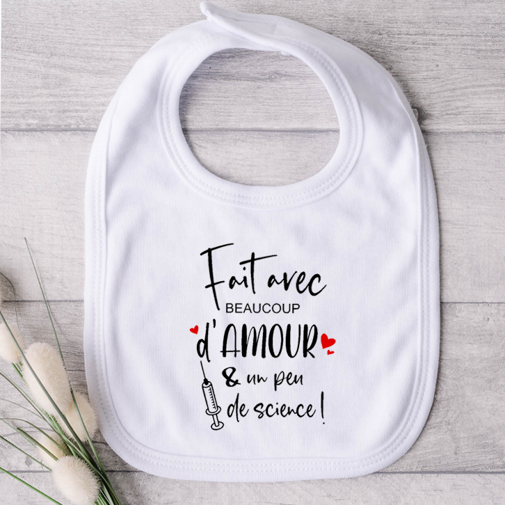 Bavoir pour bébé - Fait avec beaucoup d'amour et un peu de science! (v2)