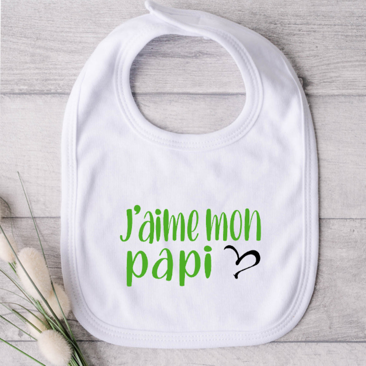 Bavoir pour bébé - PAPI - J'aime mon papi (v2512)