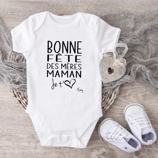 Cache-couche pour bébé - Annonce - Bonne fête DES MÈRES maman - Coeur - Signature