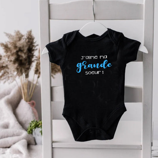 Cache-couche pour bébé - J'aime ma grande soeur ! v6