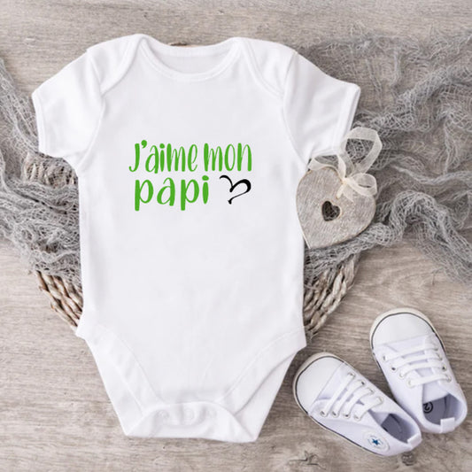 Cache-couche pour bébé - Annonce Papi - J'aime mon papi (v2512)