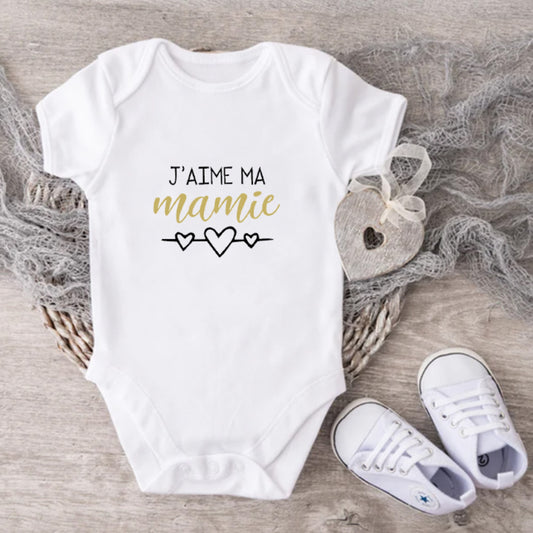 Cache-couche pour bébé - Annonce Mamie - J'aime ma mamie (v2508)