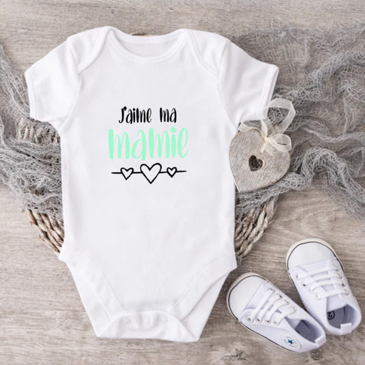 Cache-couche pour bébé - Annonce Mamie - J'aime ma mamie (v2509)