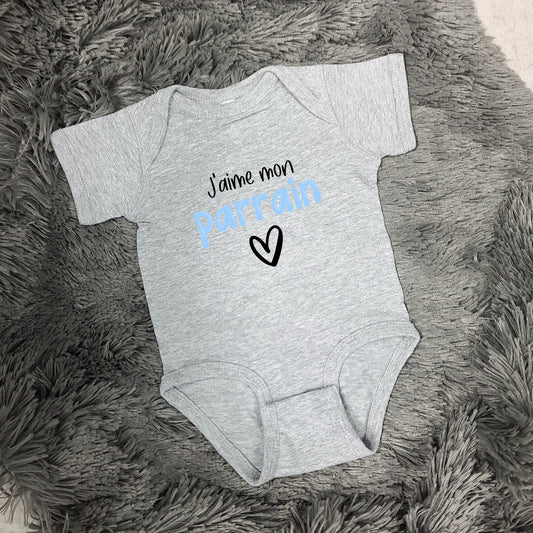 Cache-couche pour bébé - Annonce Parrain/Marraine - J'aime mon parrain (v2511)