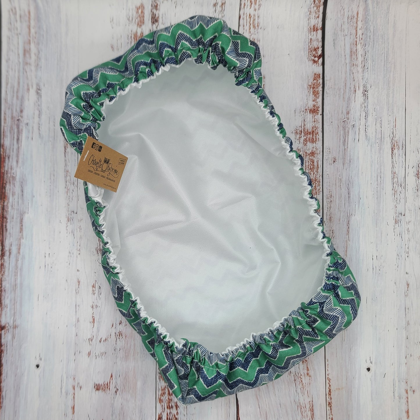 Couvre-Bols (housse) Réutilisables - Collection Chevrons marines & verts