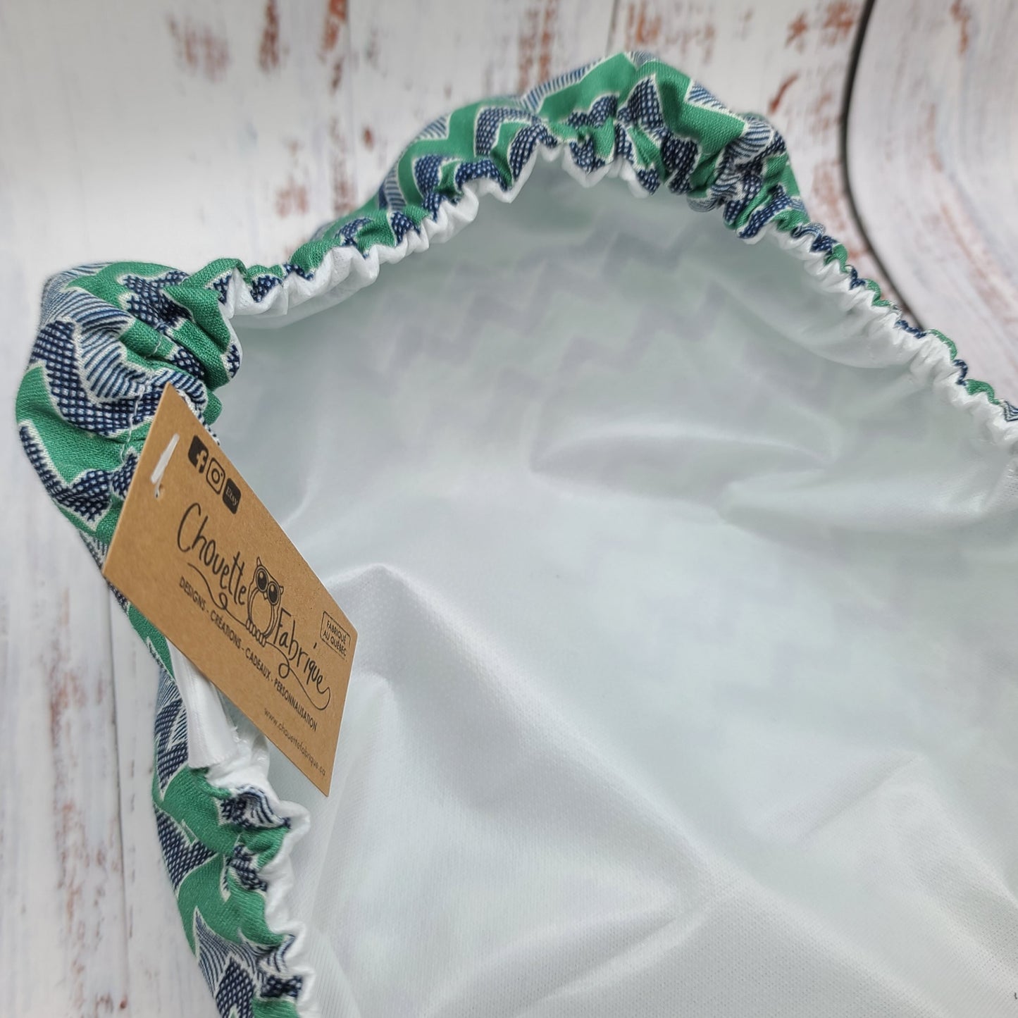 Couvre-Bols (housse) Réutilisables - Collection Chevrons marines & verts