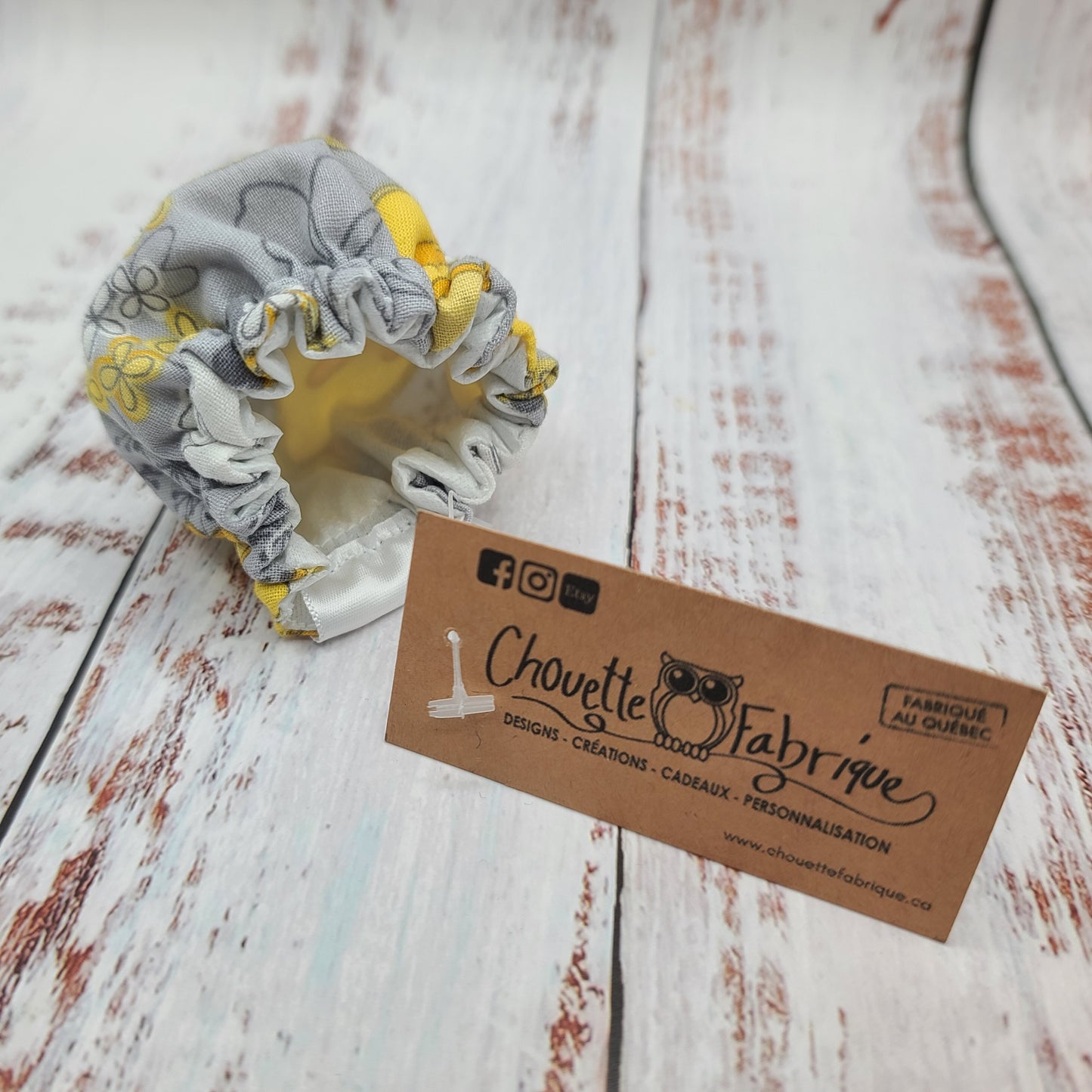 Couvre-Légumes Réutilisables - Remplace pellicule de plastique – Fleurs jaunes et grises