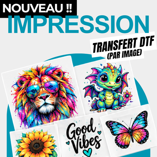 Impression Transfert DTF - Par dessin à l'unité