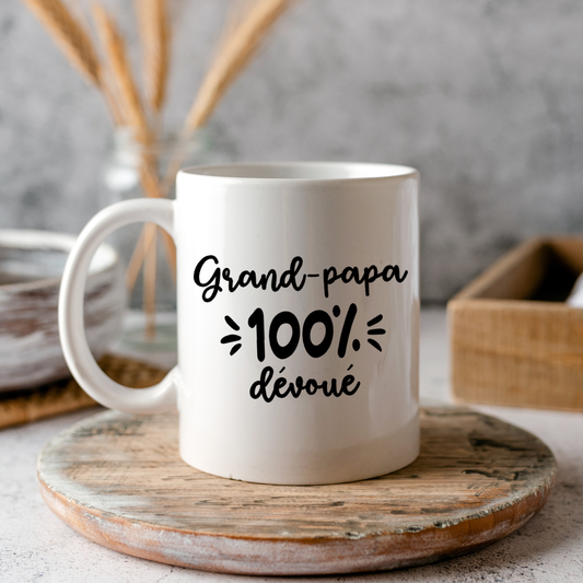 Décalque de vinyle - GRAND-PAPA - Grand-papa 100% dévoué V1