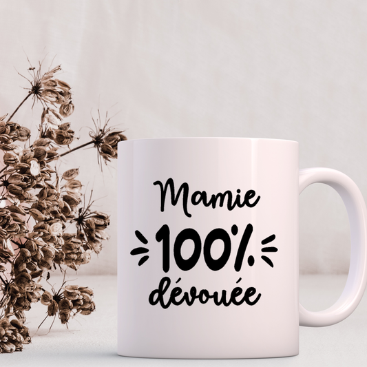 Décalque de vinyle - MAMIE - Mamie 100% dévouée V1