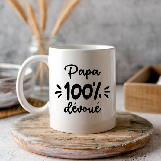 Décalque de vinyle - PAPA - Papa 100% dévoué V1