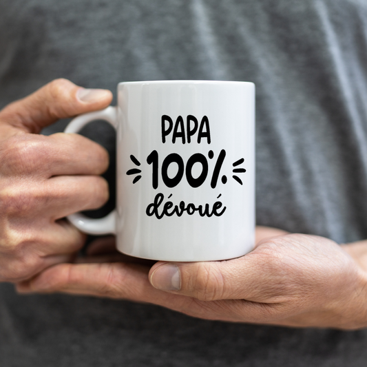 Décalque de vinyle - PAPA - Papa 100% dévoué V2