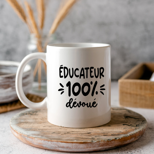 Décalque de vinyle - ÉDUCATEUR - Éducateur 100% dévoué (MASCULIN) V2