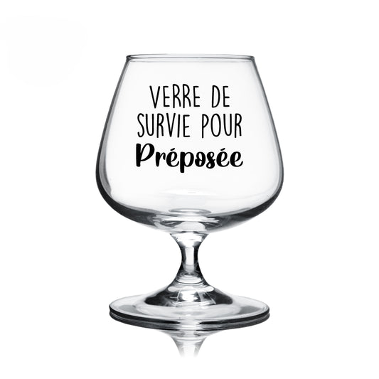 Décalque de vinyle - Verre de survie pour... Préposé ou Préposée