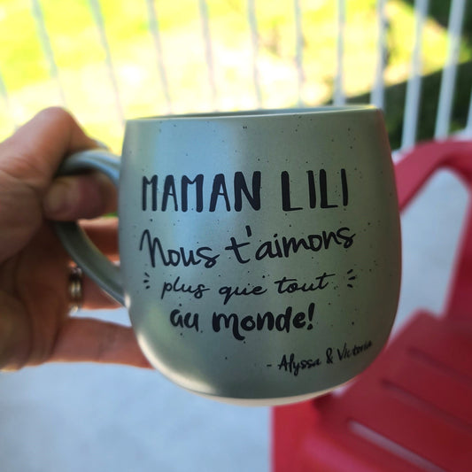 Décalque de vinyle - "NOM" nous t'aimons plus que tout au monde !