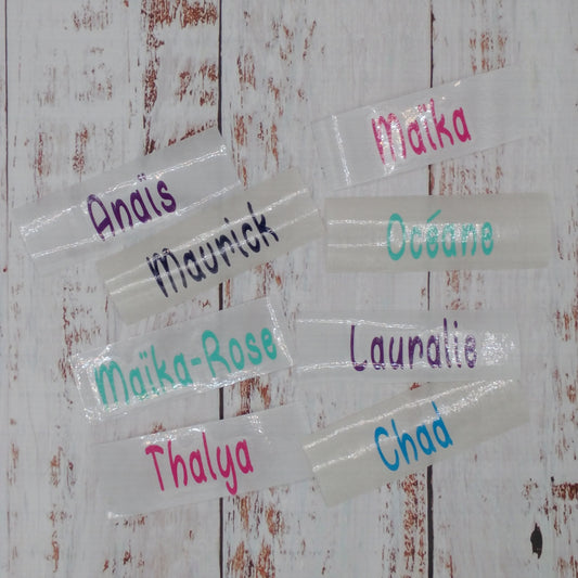 Décalque de vinyle - "NOM" (Styles d'écritures au choix) - PRIX "MULTIPLES"