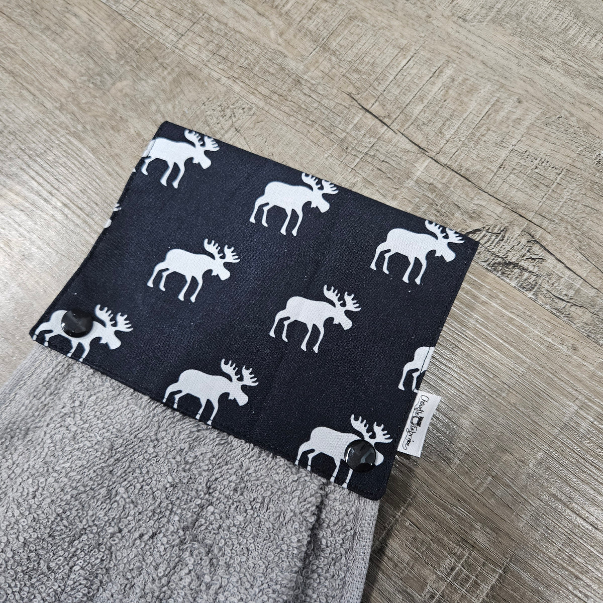 Essuie-mains - Serviette à mains - Cuisine/VR(Camping) - Serviette grise - Orignal / Orignaux / Panache