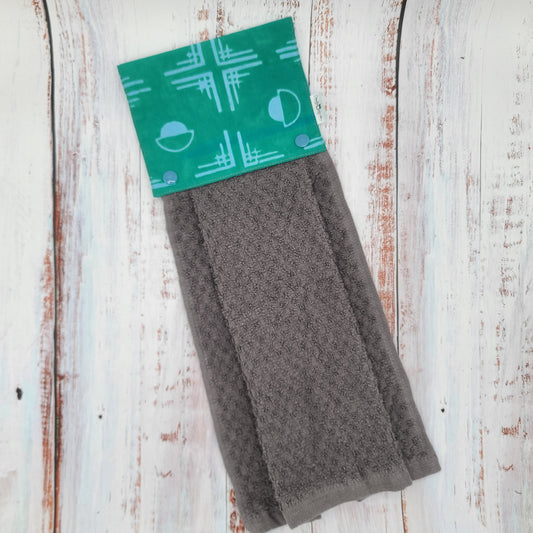 Essuie-mains - Serviette à mains - Cuisine/VR(Camping) - Serviette grise - Motifs Aqua