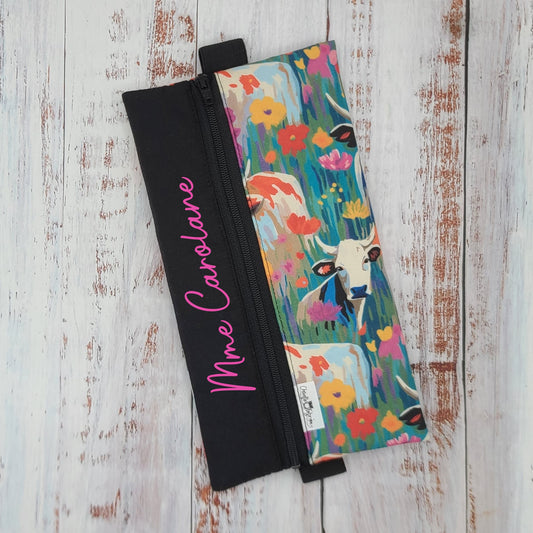 Étuis à crayons à élastique marque-page - Signet - Pour agenda, livres, etc. - Vaches