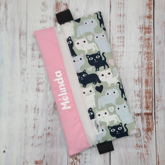 Étuis à crayons à élastique marque-page - Signet - Pour agenda, livres, etc. - Chats & coeurs