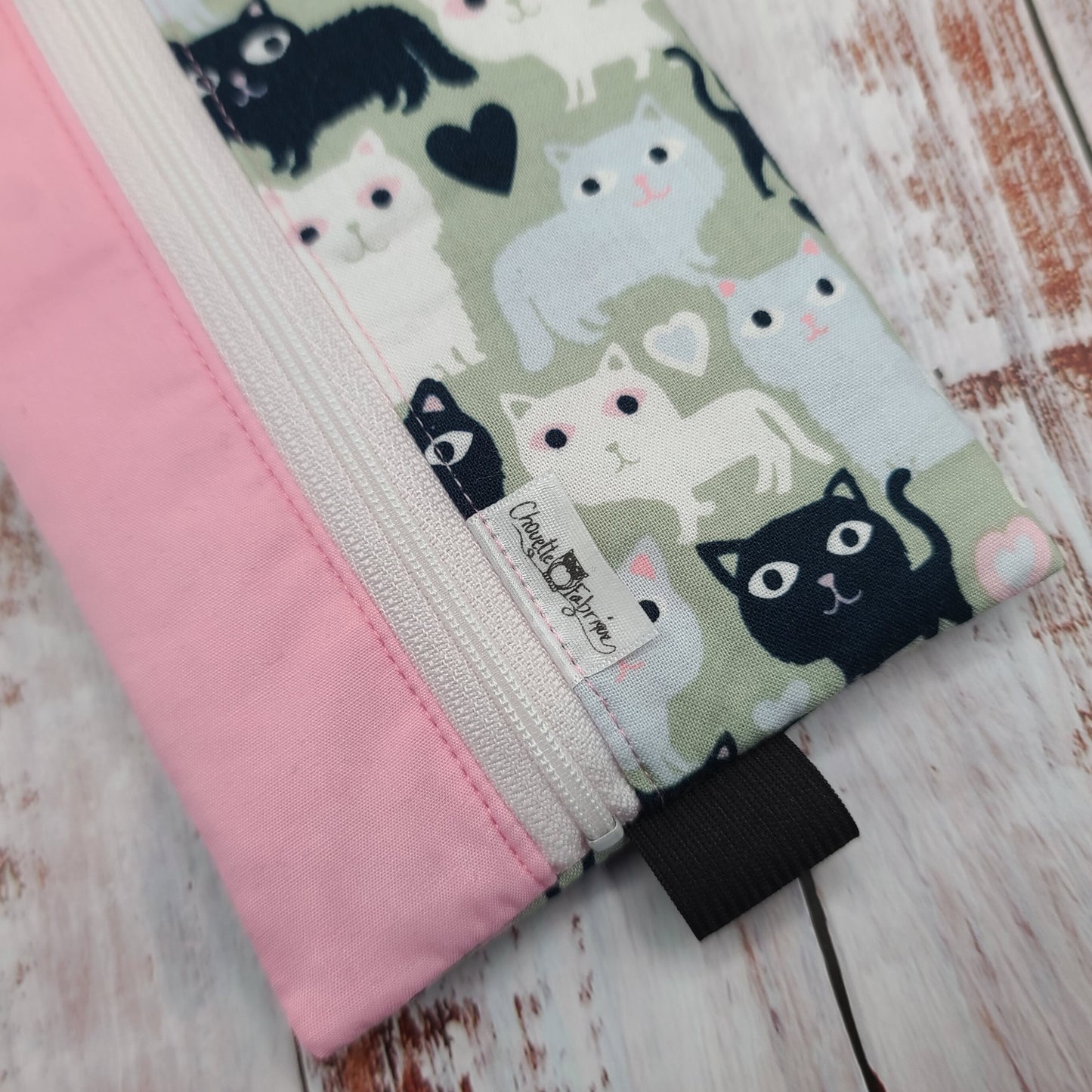 Étuis à crayons à élastique marque-page - Signet - Pour agenda, livres, etc. - Chats & coeurs